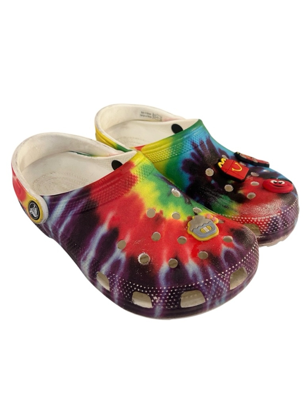 CROCS Tie Dye Women's Clog Sandals with Jibbitz Size 6